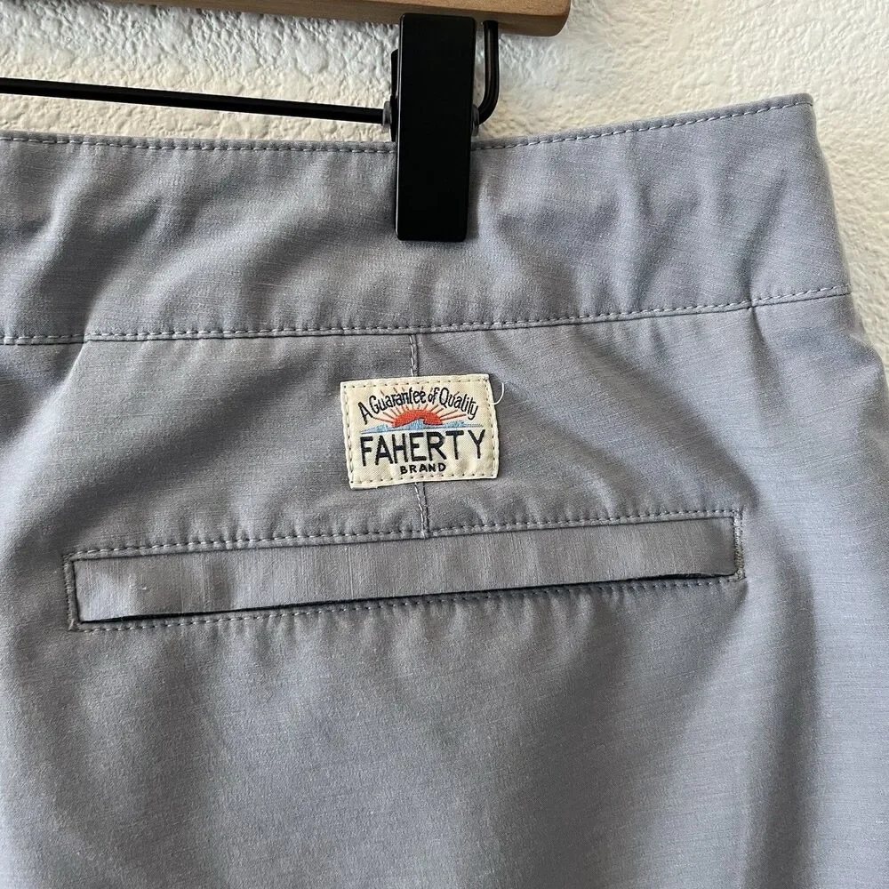 Faherty Light Gray Flat-Front Men’s Shorts